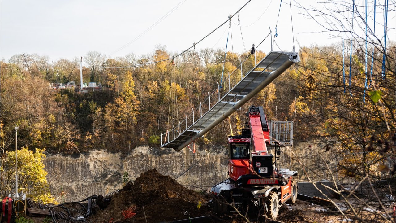 Wandeling naar de in aanbouw zijnde wandelhangbrug in Eben-Emael 2025