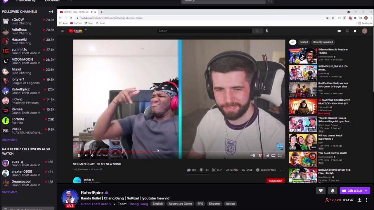 Randy Bullet Watches Sidemen React to Tommy T