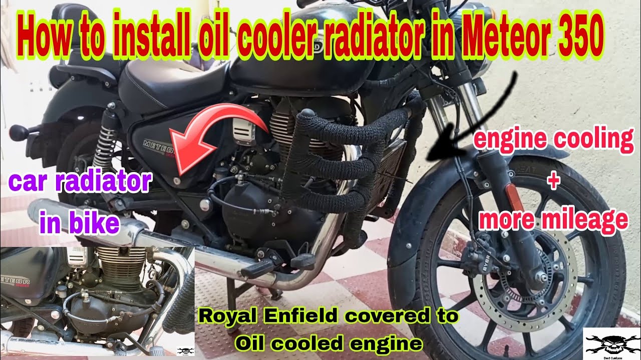 How to install oil cooler in RE meteor 350 |air cooled to oil cooled conversion|car radiator in bike