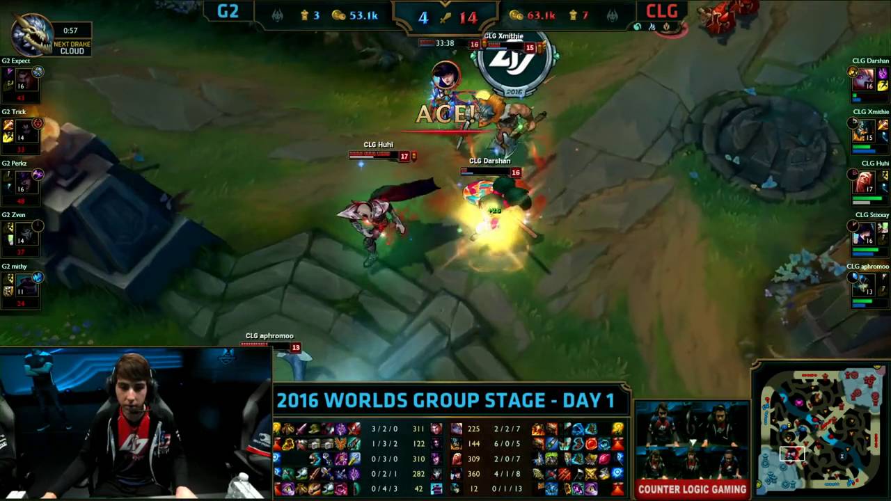 G2 vs CLG - Stixxay goes crazy Worlds 2016
