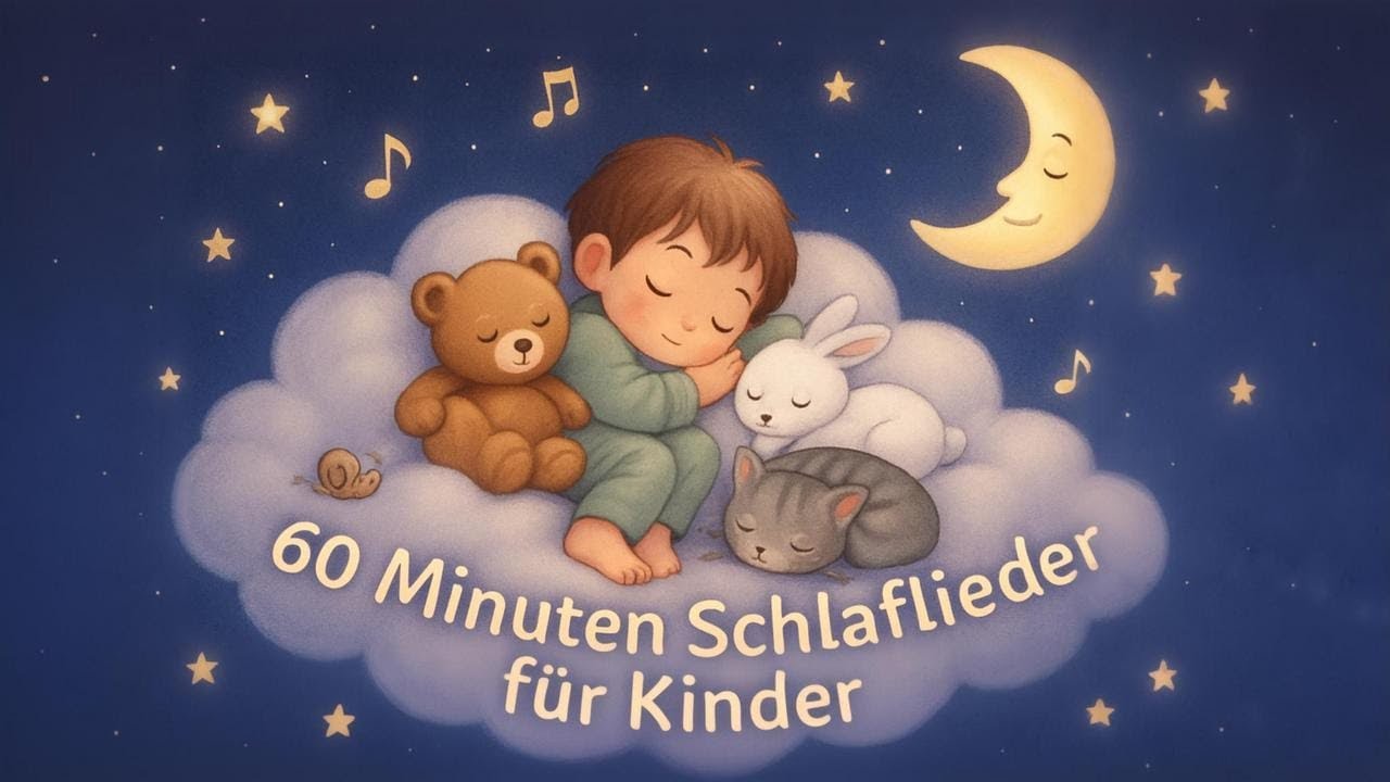 Sanfter Schlaflieder Mix für Kinder 😴 60 Minuten ohne Werbung, nur süße Träume 🌛