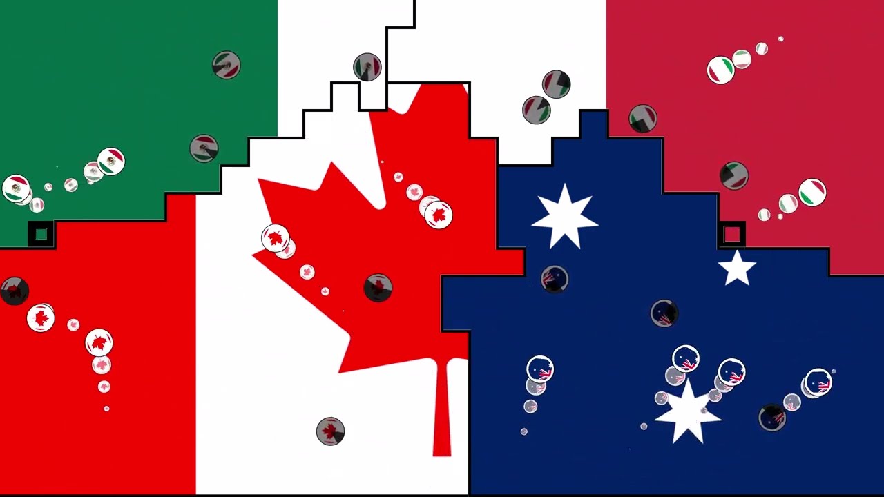 Territory Flag War - Canada vs Mexico vs Italy vs Australia
