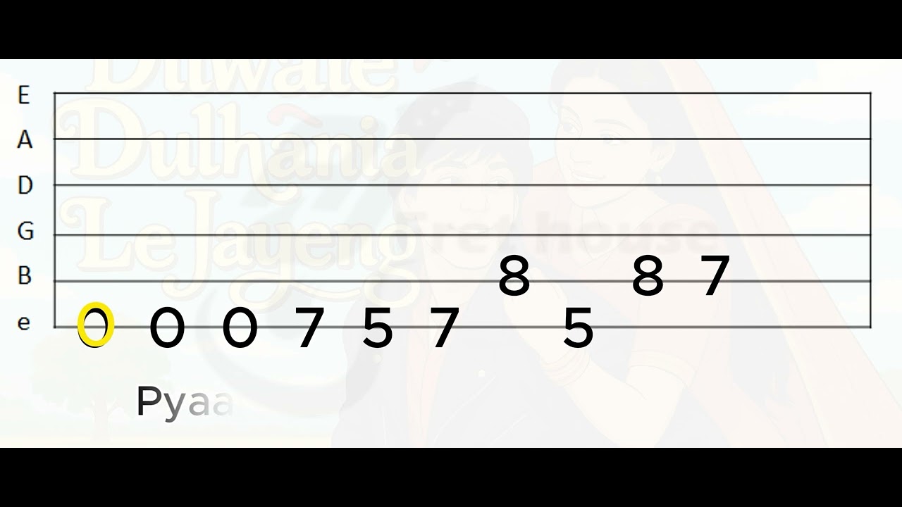 🎸 DDLJ Guitar Tabs | Easy Tutorial for Beginners | Dilwale Dulhania Le Jayenge #learnguitar 