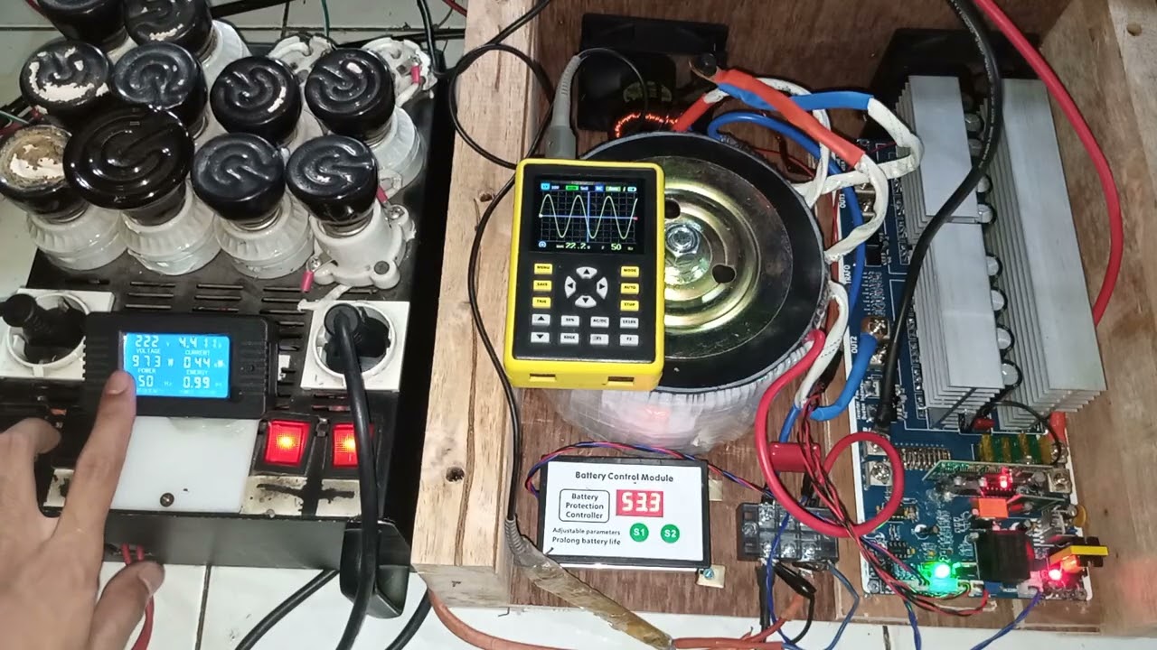 260213JWR3Y58R Test uji  LVD digital Voltage & beban inverter low frekuensi 2kW 48V siap pakai
