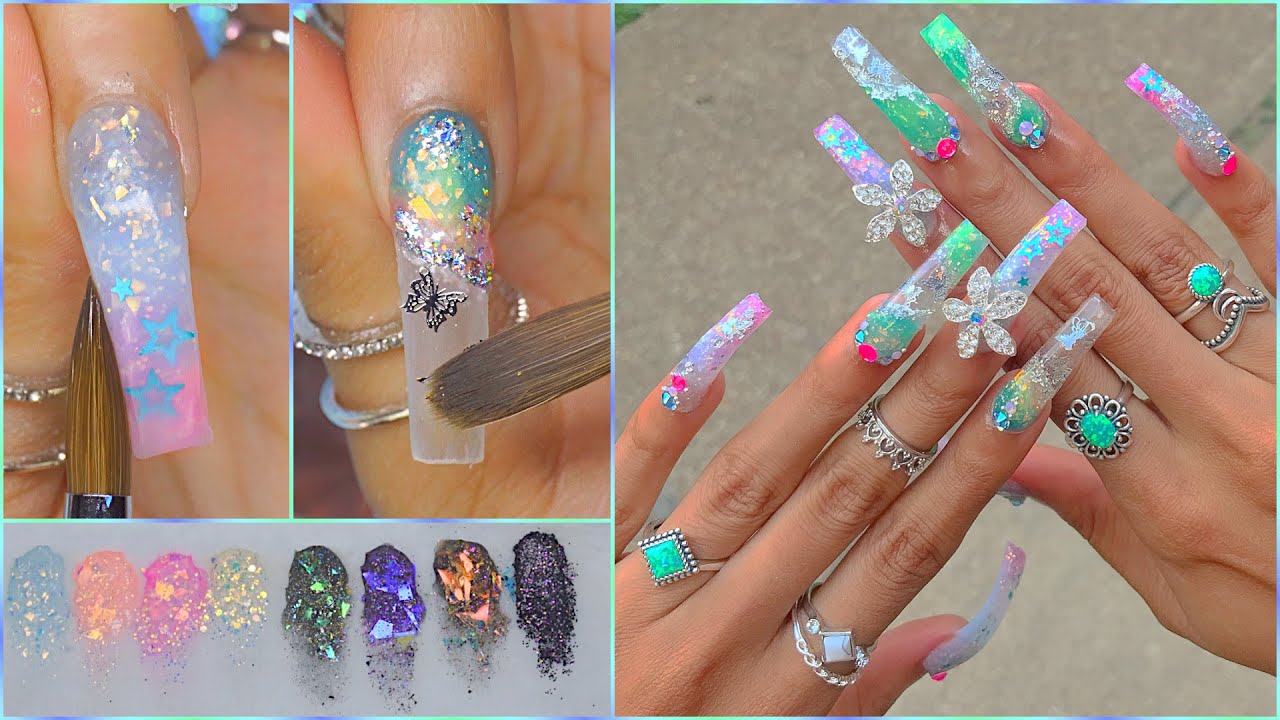 Acrylic Nails For Beginners! NEW MODELONES Mylar Acrylics! OPAL Fairy Set & Fun Unboxing HAULS!