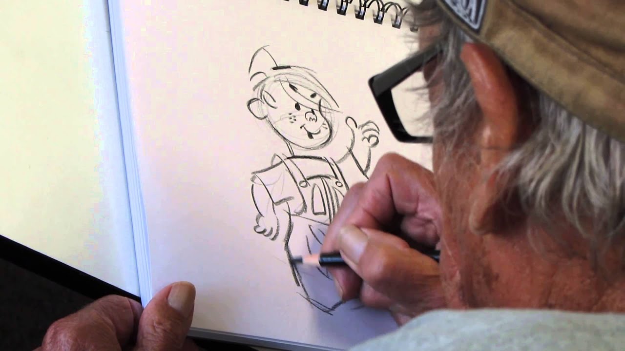 Cartoonist Lee Holley draws Dennis The Menace & Ruff - 7/12/2013 - Aptos, CA