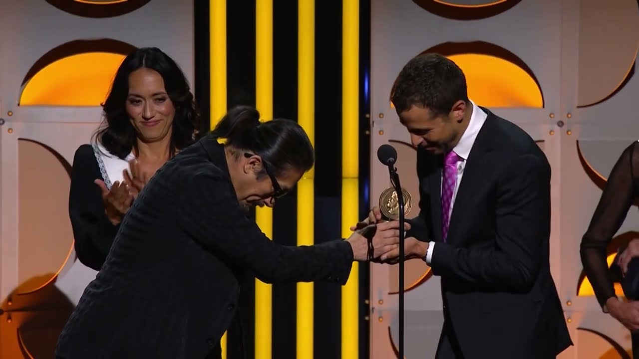 Hiroyuki Sanada and Justin Marks Accept the Peabody for Shogun
