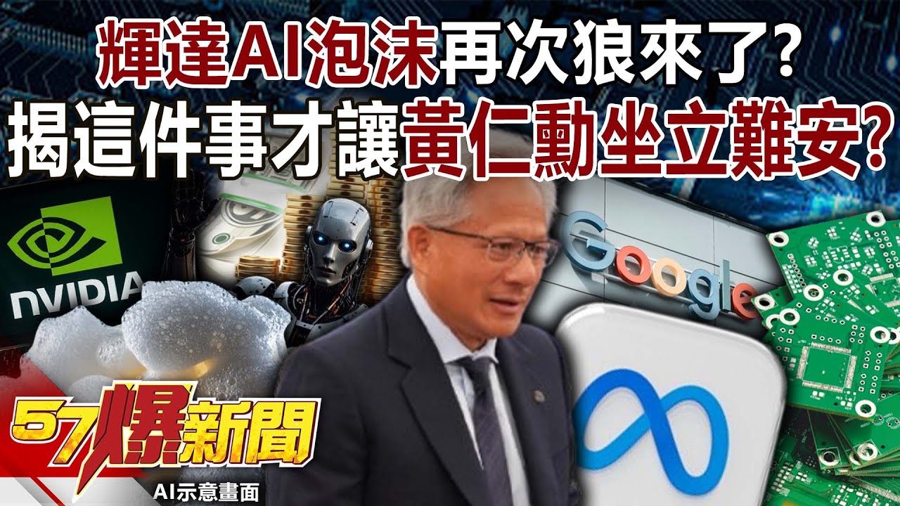 「輝達AI泡沫」再次狼來了？ 揭這件事才讓黃仁勳坐立難安？-黃世聰 徐俊相《57爆新聞》20251126-1