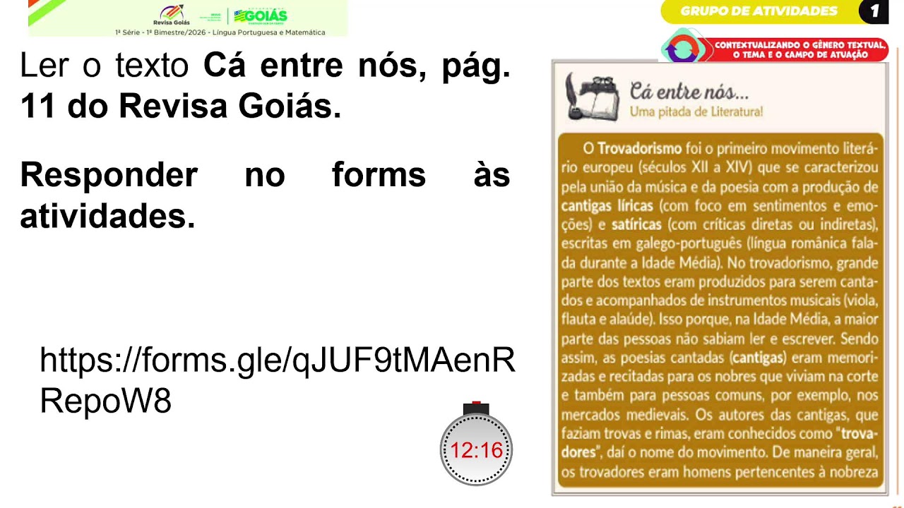 🔴 NOITE - LÍNGUA PORTUGUESA - 13.03.26 - 1ª Série