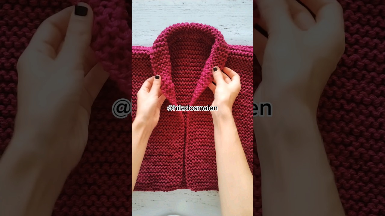 Chaleco cuello smocking todo derechito para principiantes paso a paso, muy f&aacute;cil! #tricot #dosagujas