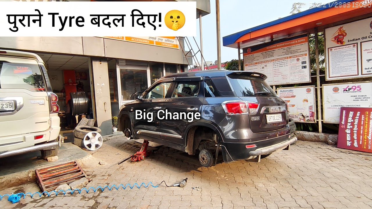 ₹32000 के TYRES लगावा के मजा आ गया 🙏🏻लगावा दिए India के BEST TYRES! 🛞(For our Vitara Brezza)