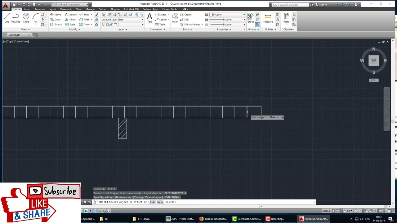 continuous beam Detailing by Autocad