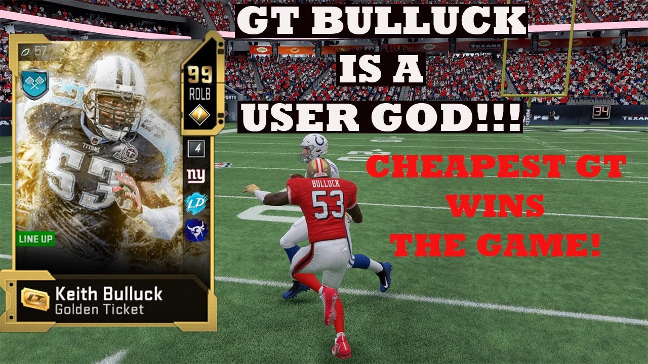 Madden 20 Ultimate Team- GT KEITH BULLUCK SAVES THE DAY!!! THE CHEAPEST GT IS A BEAST!!!