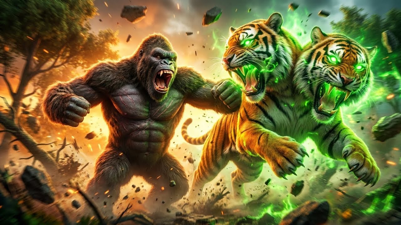 KONG VS TWO-HEADED MUTANT TIGER – MOST BRUTAL BATTLE EVER!