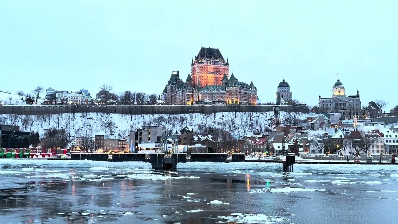 Scenery along the St. Lawrence River, ￼Quebec, Canada #travel #winter #nature#snow#fairmont #history
