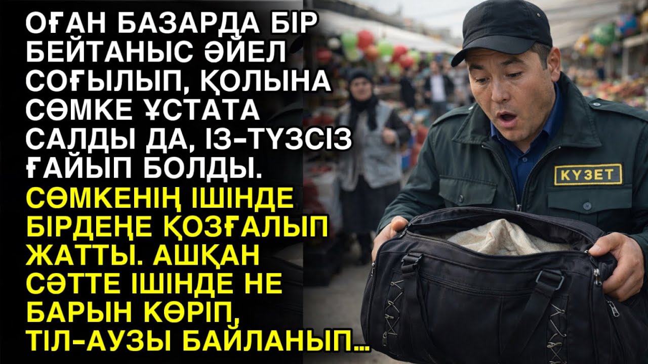 ОҒАН БАЗАРДА БІР БЕЙТАНЫС ӘЙЕЛ СОҒЫЛЫП, ҚОЛЫНА СӨМКЕ ҰСТАТА САЛДЫ ДА, ІЗ-ТҮЗСІЗ ҒАЙЫП БОЛДЫ. СӨМКЕ…