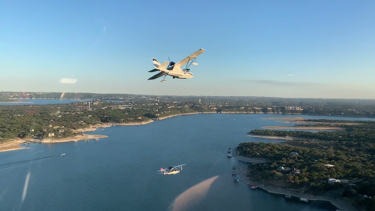 Texas Lake Flying AirCam and Sea Rey
