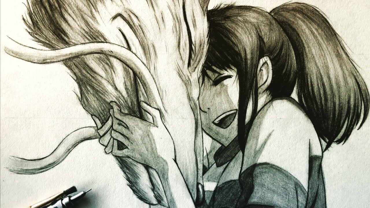 How To Draw Chihiro And Haku From Spirited Away | Step By Step | [Tutorial] #anime #spiritedaway