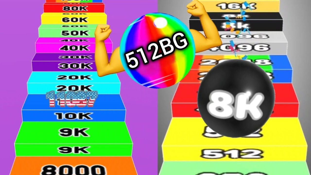 512BG Ball Run 2048 Infinity Mode vs Number Ball 3D Merge Games vs Number Run 2048: Number Master 3D