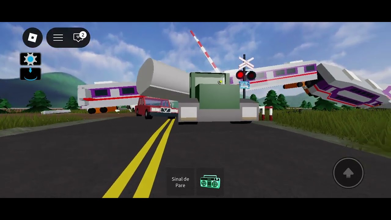 Jogando Roblox (carro vs trem em engraçado parte 2)