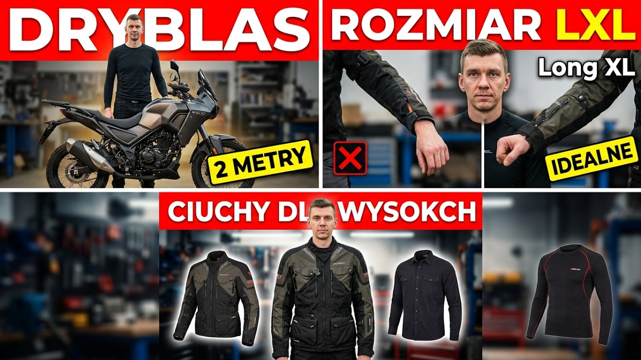 Ciuchy motocyklowe dla wysokich motocyklistów | Modeka | Redline | Rypard