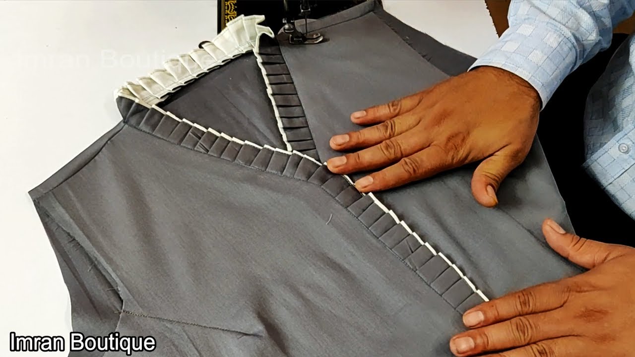 Latest Frill Collar Neck Design For Kurti / Kameez Cutting And Stitching