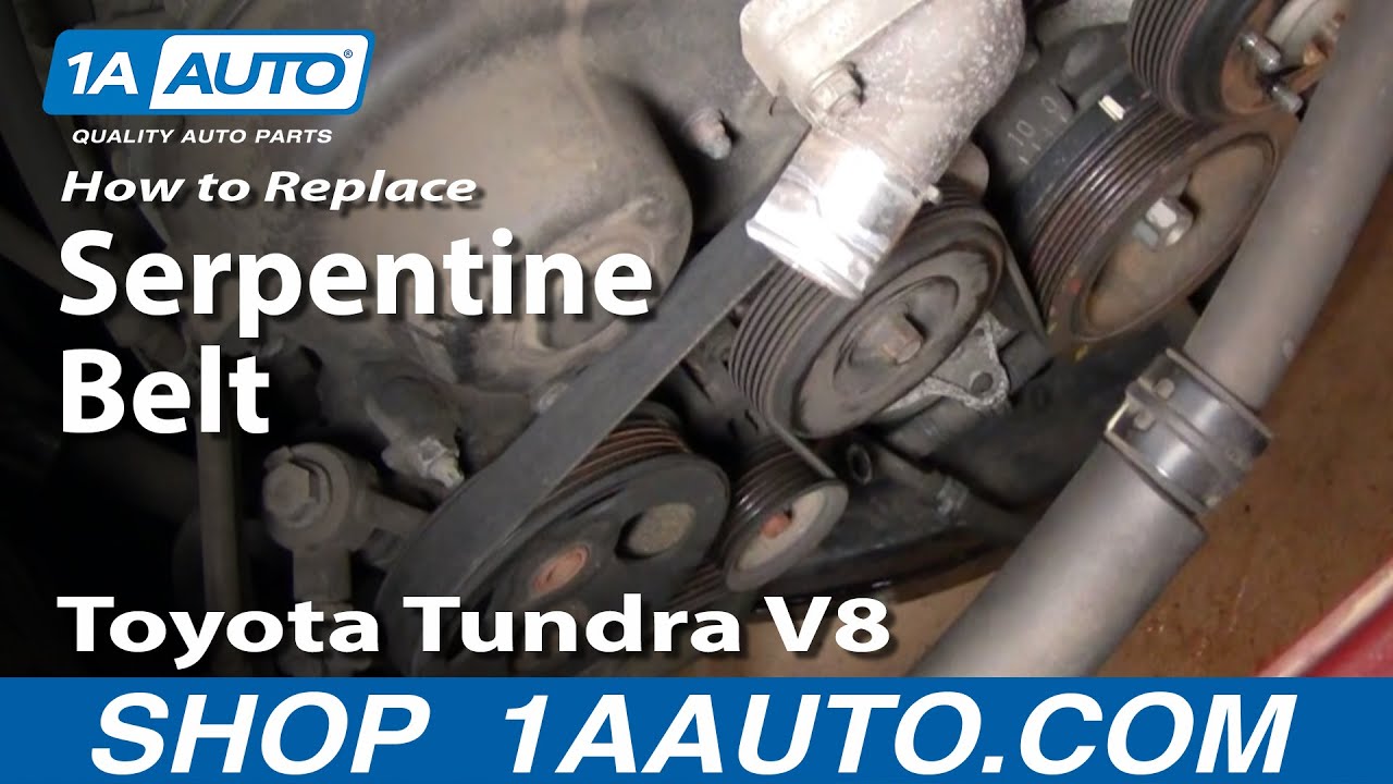 Как заменить поликлиновой ремень Toyota Tundra V8 00-02