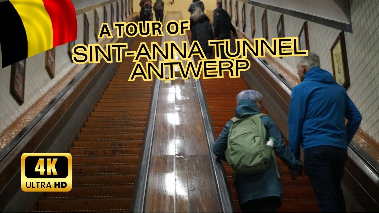ANTWERPEN | Historische Rolltreppe Sint-Annatunnel Antwerpen (4k 30 fps UHD)