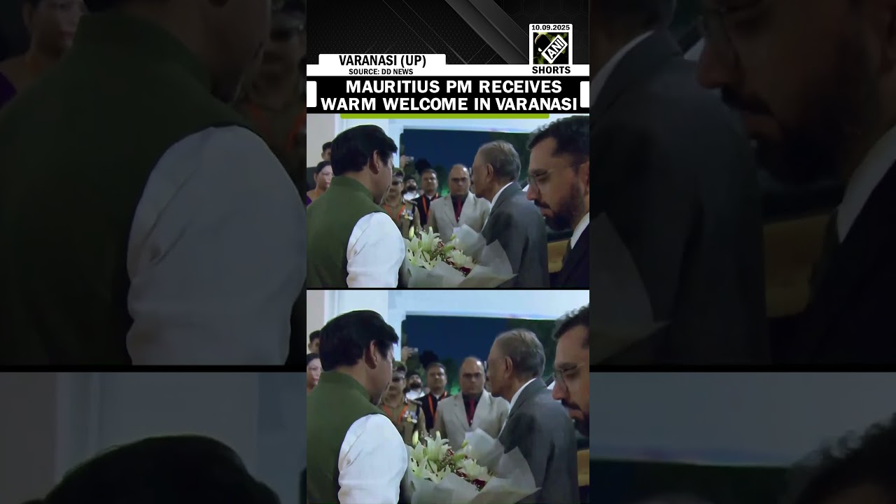 Prime Minister of Mauritius Dr. Navinchandra Ramgoolam, receives warm welcome Varanasi