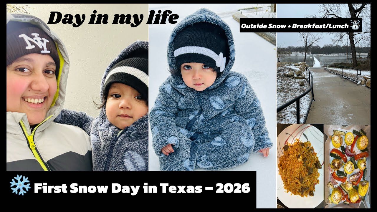ඇමරිකාවේ අපිට Snow කරපු පලවෙනි දවස - 2026 ☃️ | Day in the life❤️ #lifeinamerica 