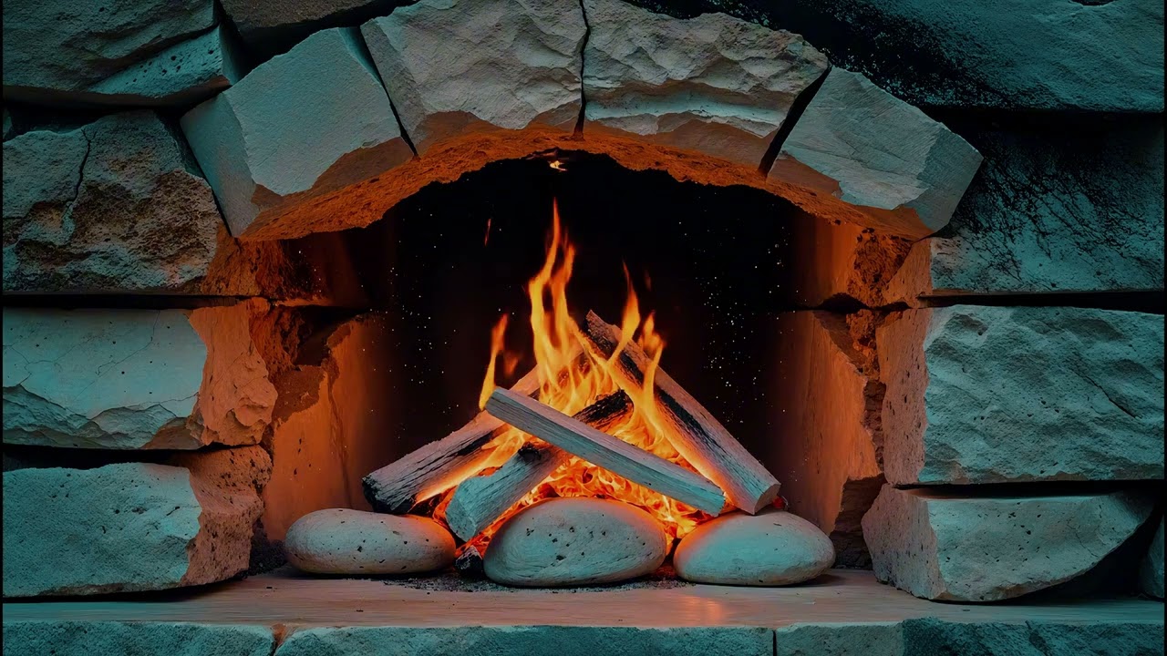 Soothing Fireplace 4K Ultra HD 🔥 Cozy Night Room with Natural Fire Sounds