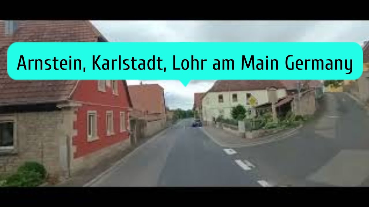 Arnstein, Karlstadt, Lohr am Main, Germany B26, truck driving video 