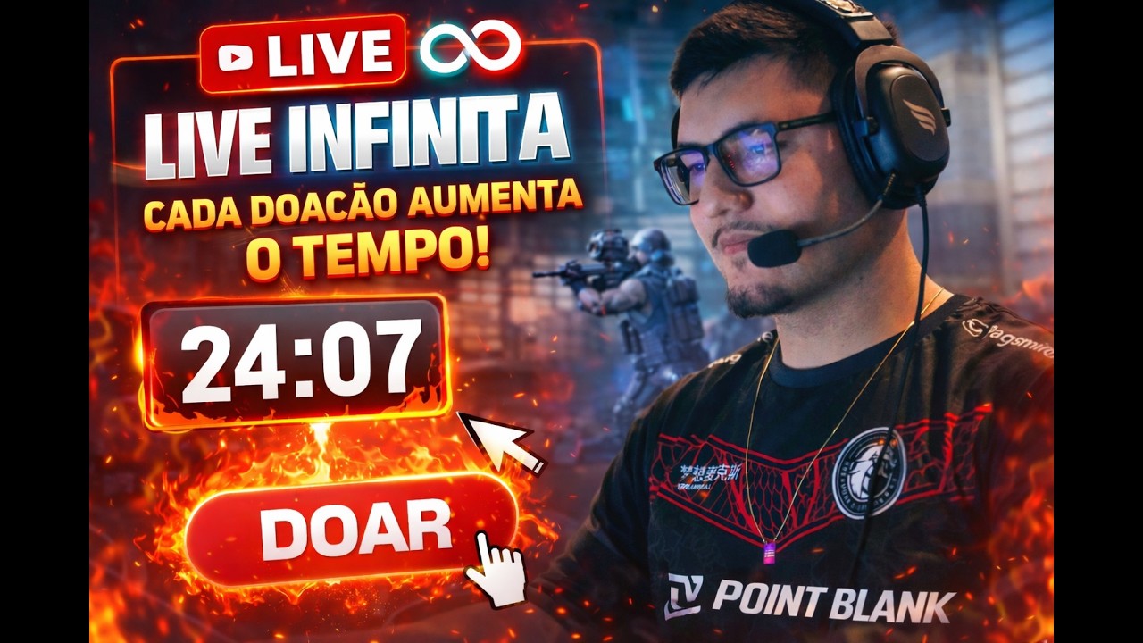 🔴LIVE INFINITA !🔴LIVE ATÉ O TEMPO ZERAR, POINT BLANK - LIVE PIX = MAIS TEMPO🎮