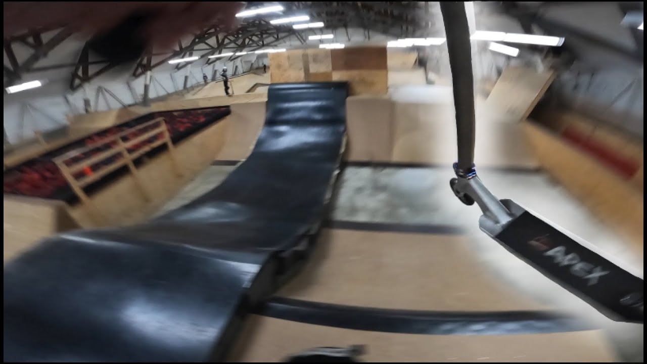 POV Scooter Riding At Craziest Indoor Skatepark