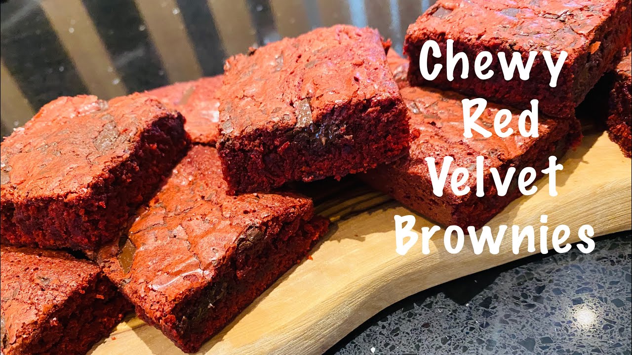 The most chewiest,fudgiest red velvet brownies in the whole world|| without cream cheese