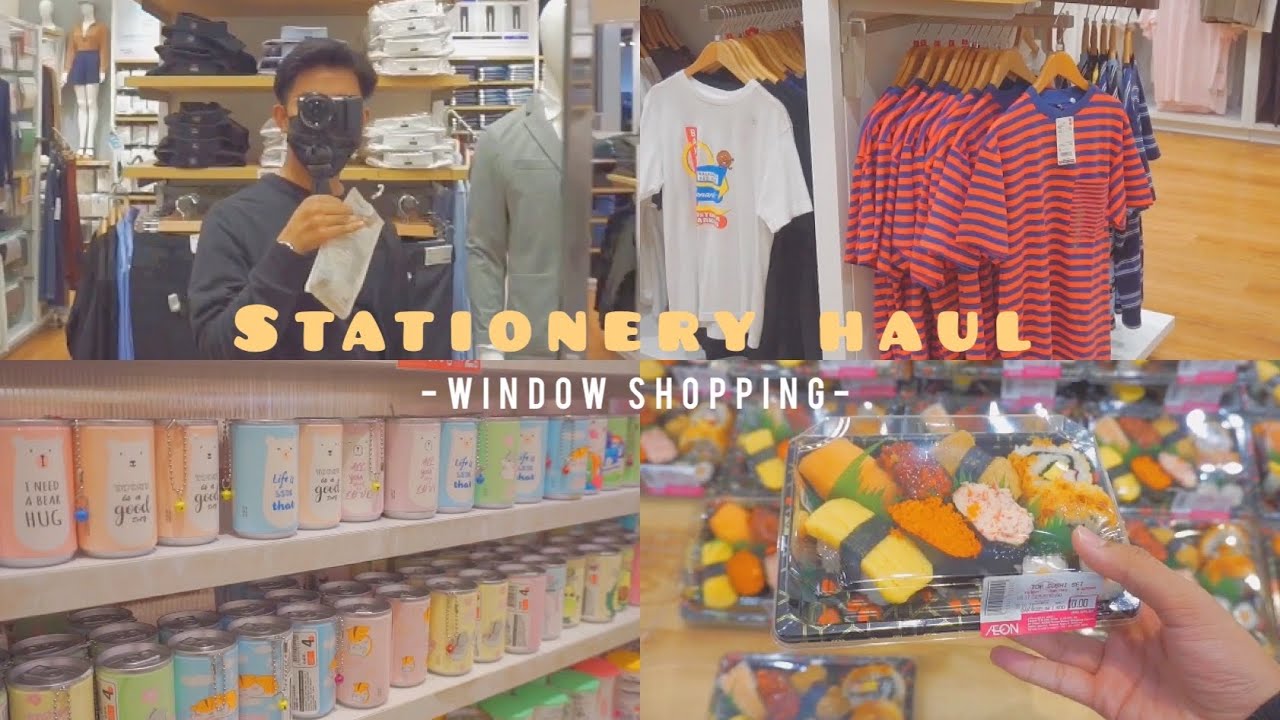 Stationery haul + window shopping (study, cafe, food, aesthetic) || Vlog