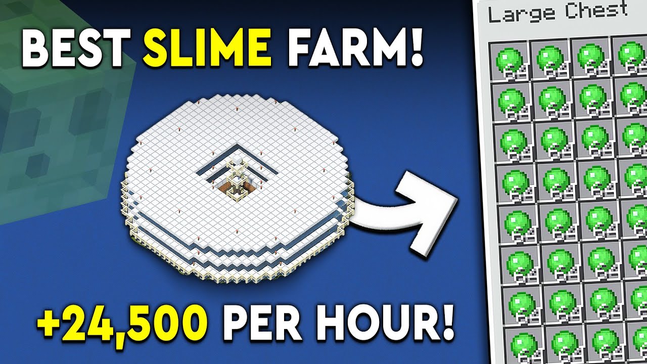 Minecraft NEW Slime Farm Tutorial - FASTER! & EASY - 24,500 P/H!