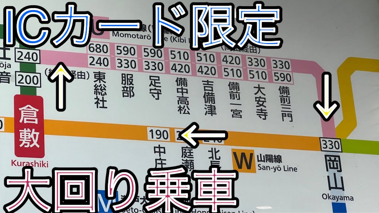 【倉敷→中庄】伯備線→吉備線→山陽本線でICカード大回り乗車をしてみた