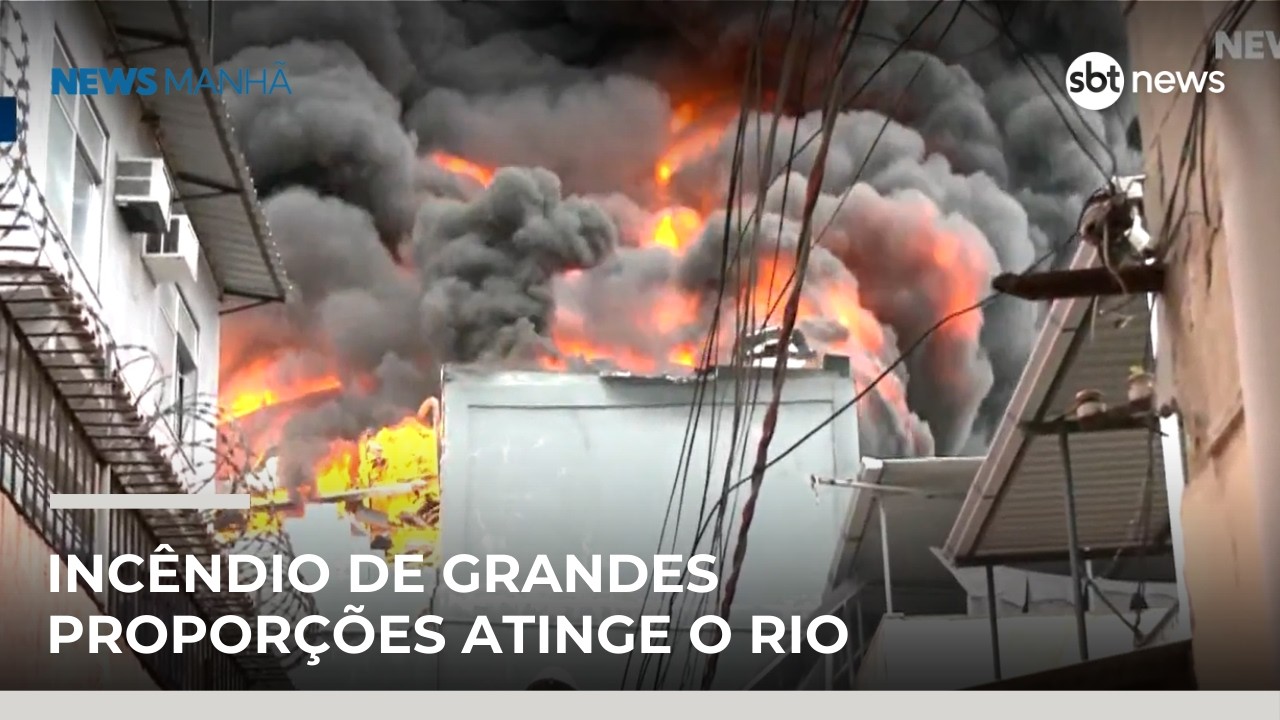 Incêndio em galpão gera nuvem de fumaça e assusta moradores no Rio | #NewsManhã