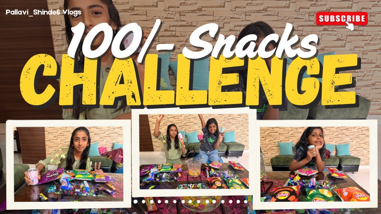 Day 10 - ₹100 Snacks Challenge | Who Can Buy More? ❤️