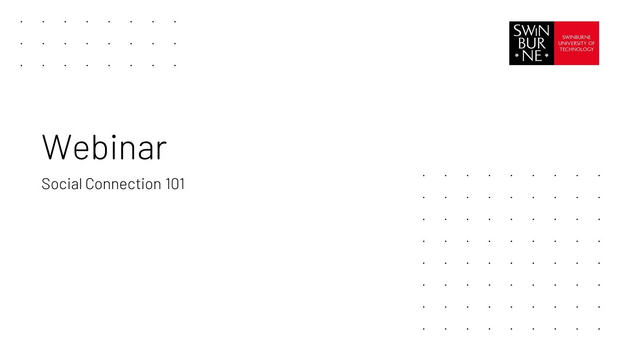 Webinar: Social Connection 101