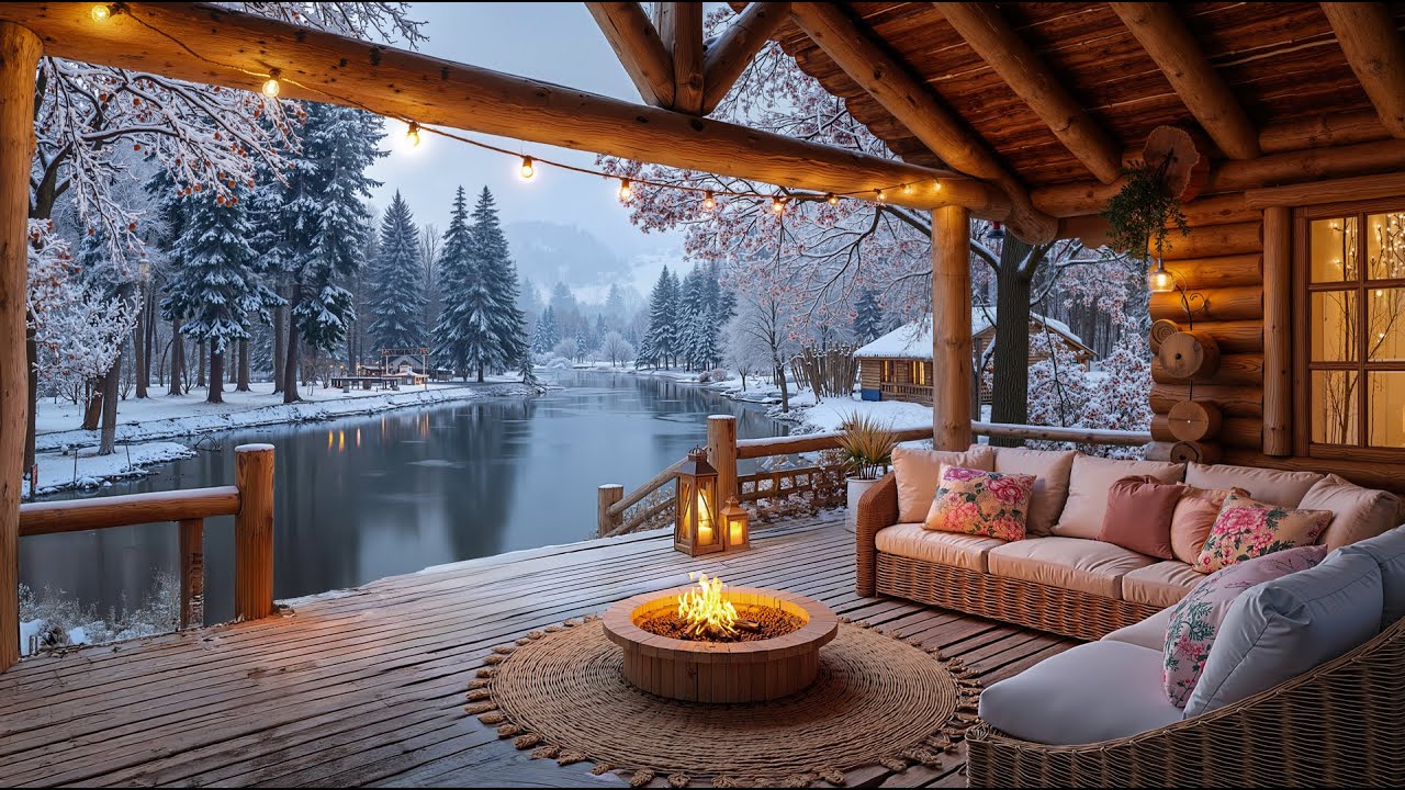 Warm Cabin Fireplace Jazz ☕ | Soft & Relaxing Melodies For Cozy Winter Evenings