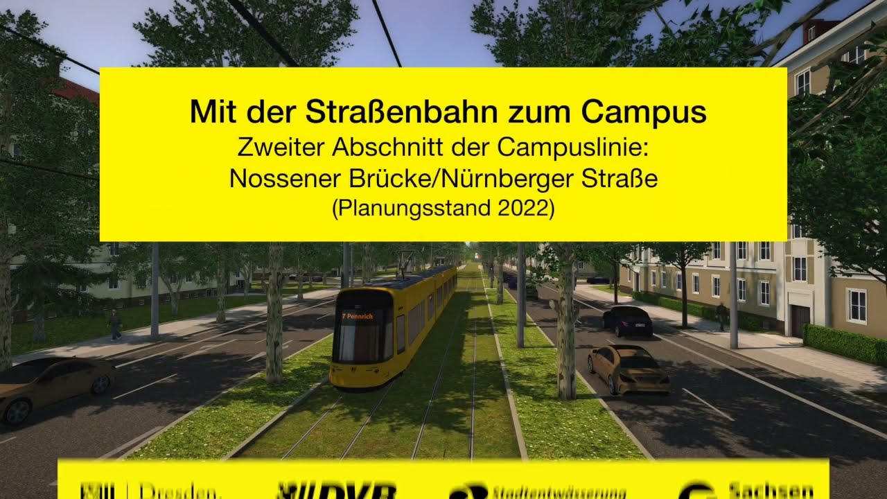 Virtuelle Fahrt durch die Neubaustrecke der Campuslinie