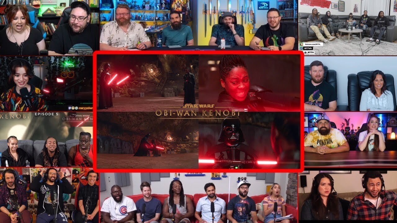 YouTubers React To Darth Vader Vs Reva Fight - Obi Wan Kenobi Reaction Mashup