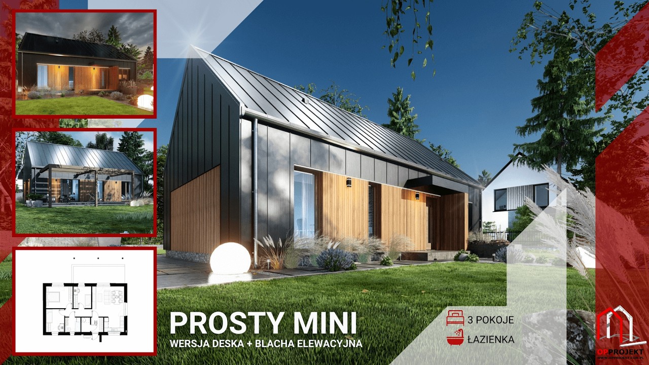Projekt domu PROSTY MINI 70 m² – tani i funkcjonalny dom OPPROJEKT