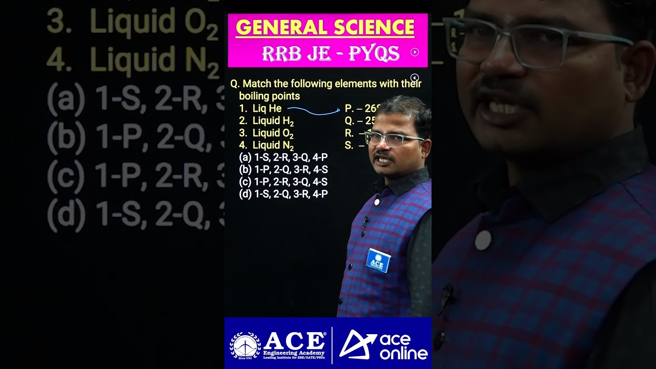 RRB JE/SSC JE: General Science PYQs | #chemistryquestions #previousyearquestions | #aceonline