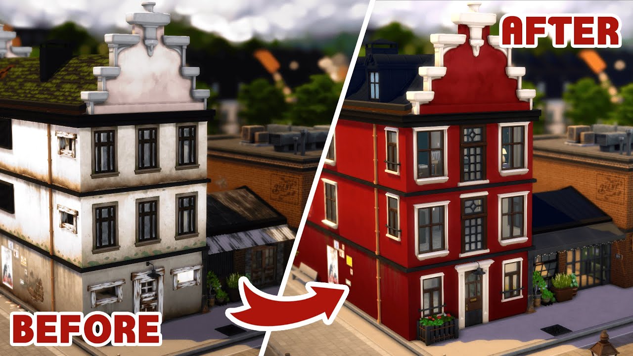 Ugly to Cozy | Tattoo Parlor + House | Sims 4 | Speed Build | No CC