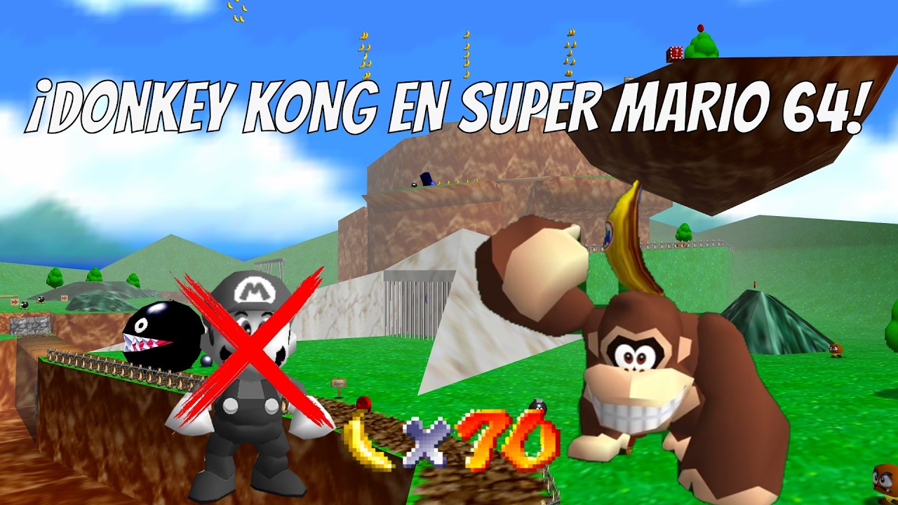 ¡Intenté pasar SUPER MARIO 64 con DONKEY KONG!