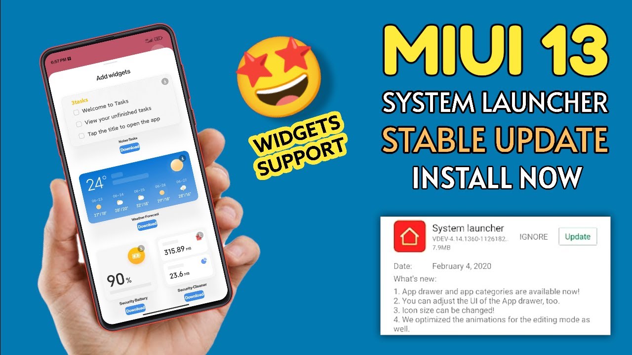 LATEST 🤩 miui 13 Stable System Launcher | miui 13 WIDGETS support | miui launcher update