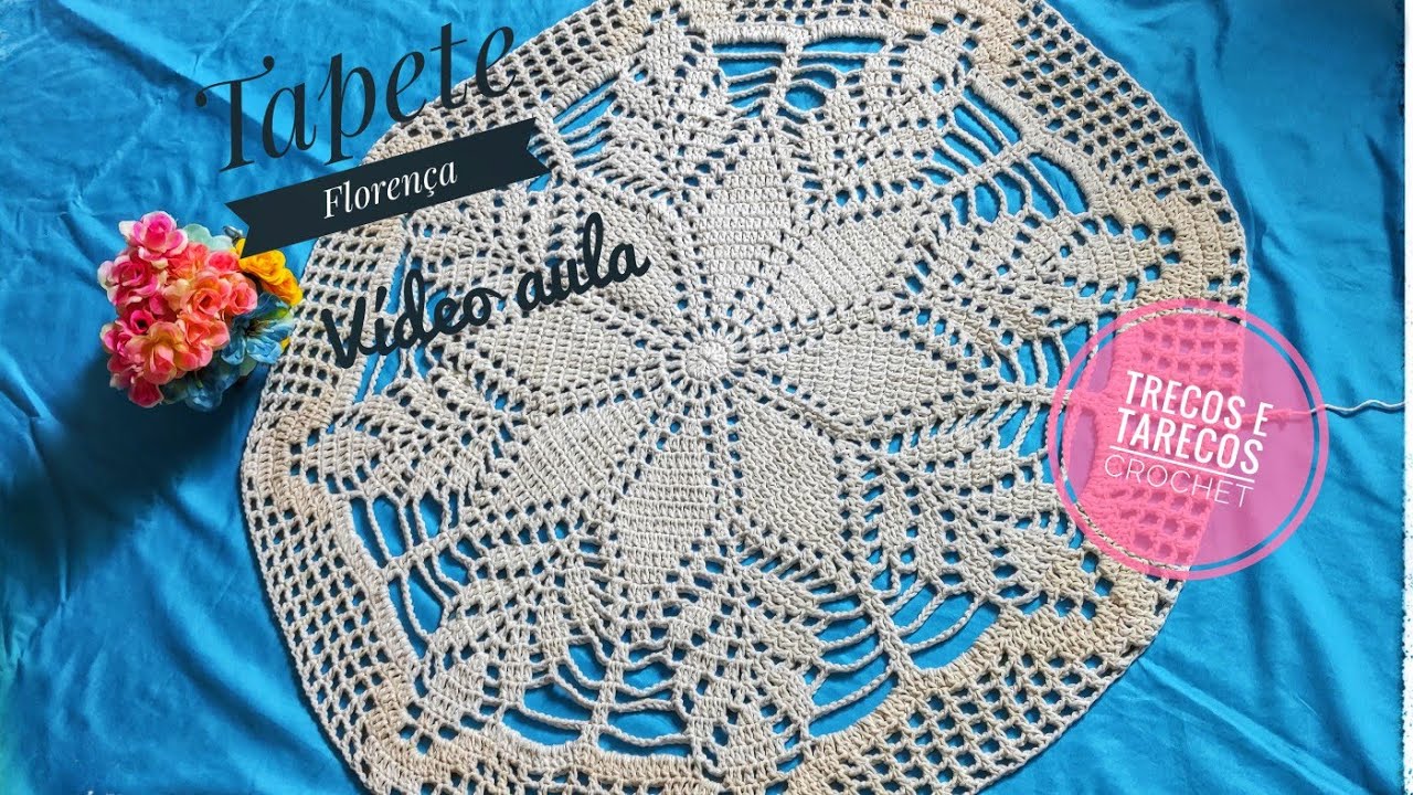 🌺Tapete Redondo Floren&ccedil;a🌺 em #croch&ecirc; #tutorial #diy #f&aacute;cil #trecosetarecoscrochet #videaula